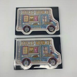 Godinger Snack Trays Set of 2 Oodles Of Noodles Serving Plates NWT Food Truck